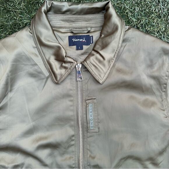 Diamond Supply Company Military Aviation Bomber Jacket Collared Military Coat L - Picture 2 of 11